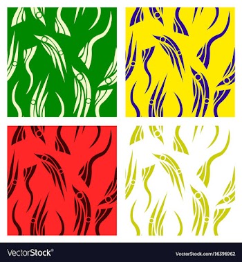 Assembly of patterns in striped style vector image
