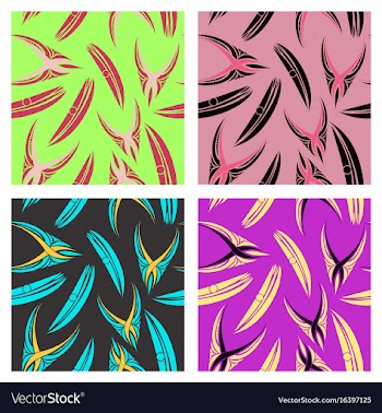 Assembly of patterns in striped style vector image