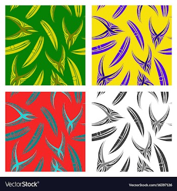 Assembly of patterns in striped style vector image