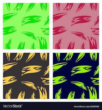 Assembly of patterns in striped style vector image