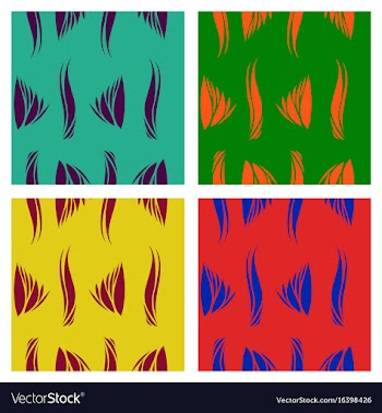 Assembly of patterns in striped style vector image