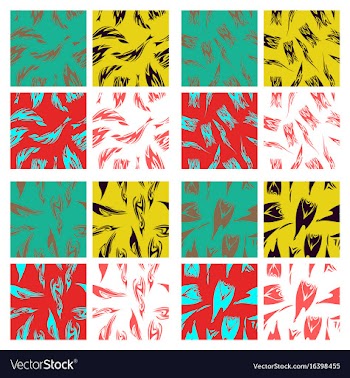 Assembly of patterns in striped style vector image