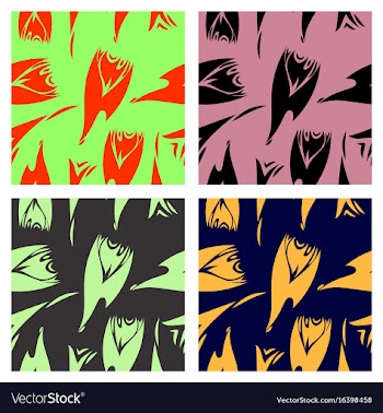 Assembly of patterns in striped style vector image
