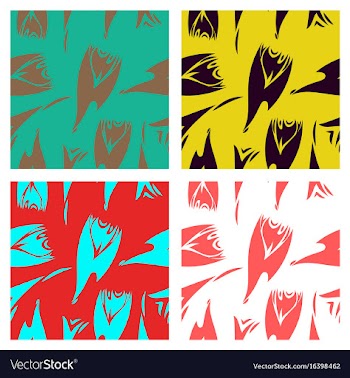Assembly of patterns in striped style vector image