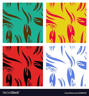 Assembly of patterns in striped style vector image