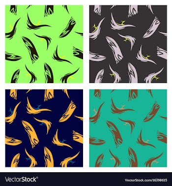 Assembly of patterns in striped style vector image