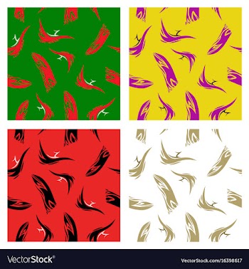 Assembly of patterns in striped style vector image