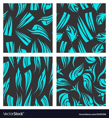 Assembly of patterns in striped style vector image