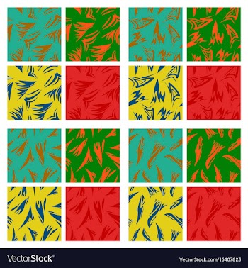 Assembly of patterns in striped style vector image