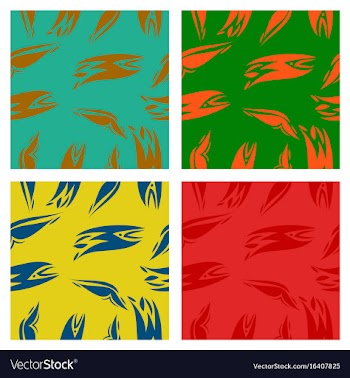 Assembly of patterns in striped style vector image