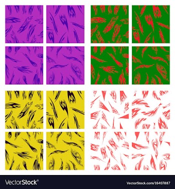 Assembly of patterns in striped style vector image