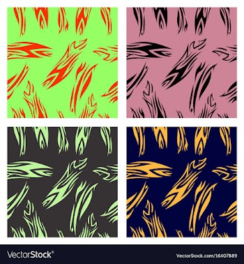 Assembly of patterns in striped style vector image