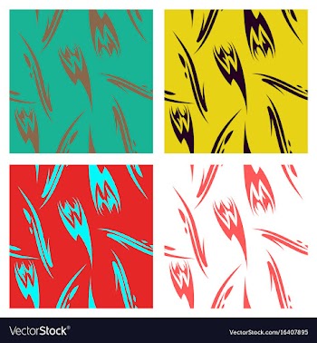 Assembly of patterns in striped style vector image