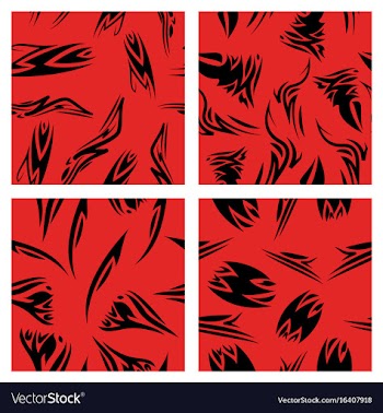Assembly of patterns in striped style vector image