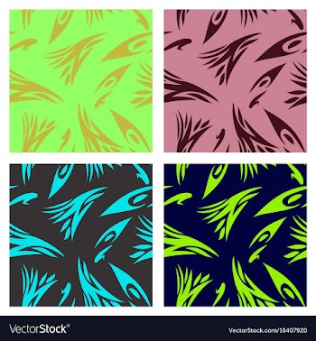 Assembly of patterns in striped style vector image