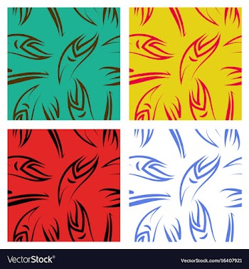 Assembly of patterns in striped style vector image