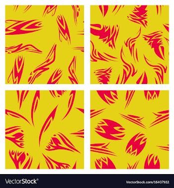 Assembly of patterns in striped style vector image