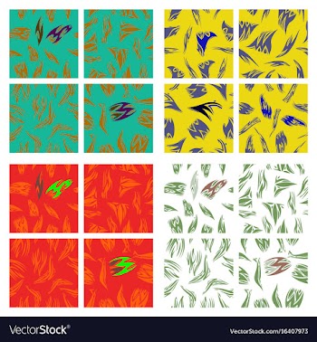 Assembly of patterns in striped style vector image