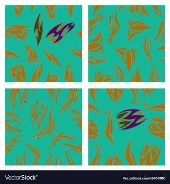 Assembly of patterns in striped style vector image