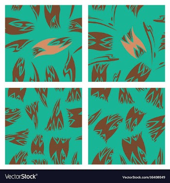 Assembly of patterns in striped style vector image