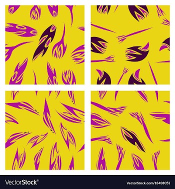 Assembly of patterns in striped style vector image
