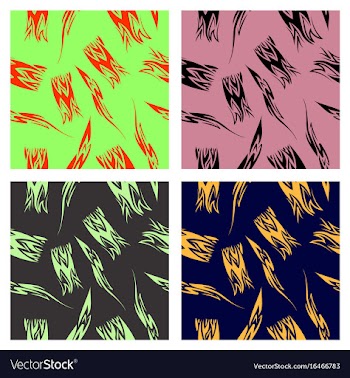 Assembly of patterns in striped style vector image