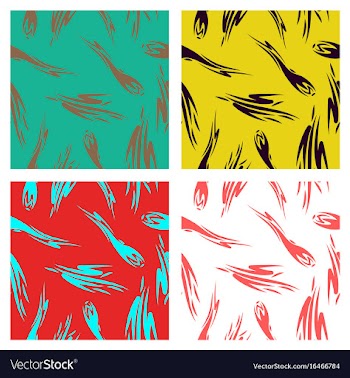 Assembly of patterns in striped style vector image