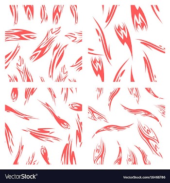 Assembly of patterns in striped style vector image
