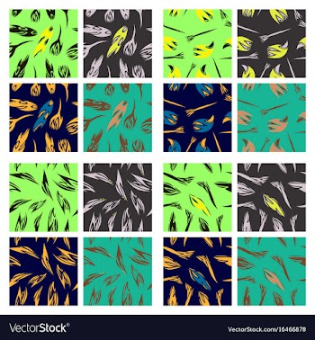 Assembly of patterns in striped style vector image