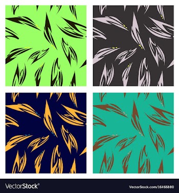 Assembly of patterns in striped style vector image