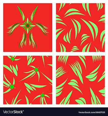 Assembly of patterns in striped style vector image