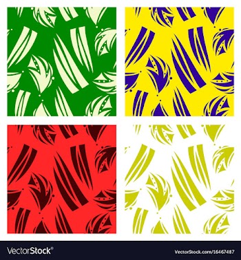 Assembly of patterns in striped style vector image