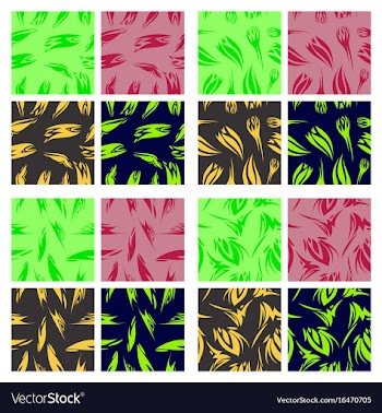 Assembly of patterns in striped style vector image
