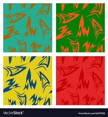 Assembly of patterns in striped style vector image
