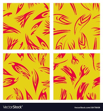 Assembly of patterns in striped style vector image