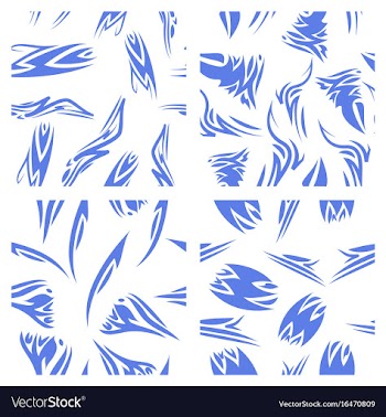Assembly of patterns in striped style vector image
