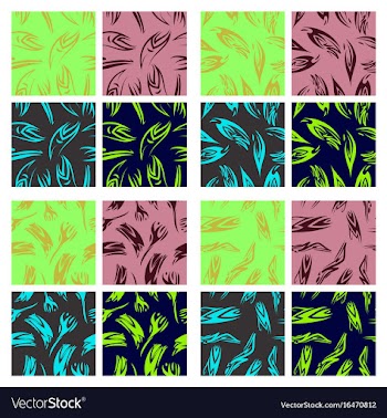 Assembly of patterns in striped style vector image