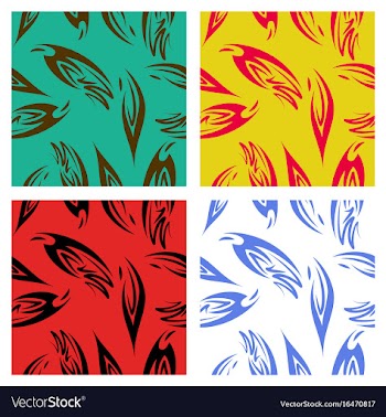 Assembly of patterns in striped style vector image