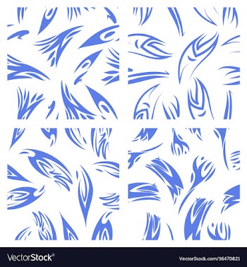Assembly of patterns in striped style vector image