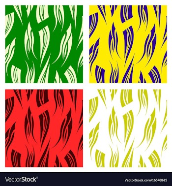 Assembly of patterns in striped style vector image
