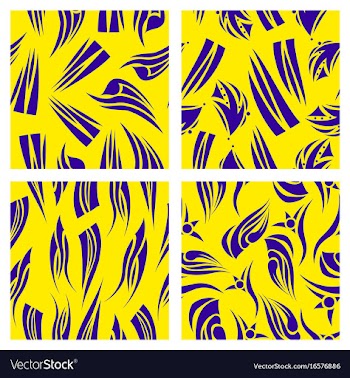 Assembly of patterns in striped style vector image