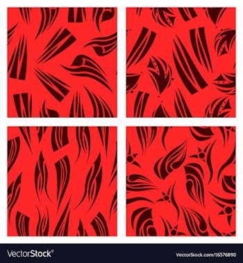 Assembly of patterns in striped style vector image