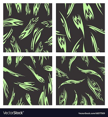 Assembly of patterns in striped style vector image