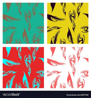 Assembly of patterns in striped style vector image