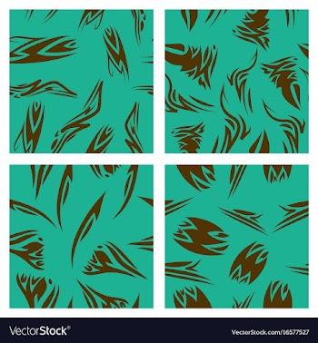 Assembly of patterns in striped style vector image