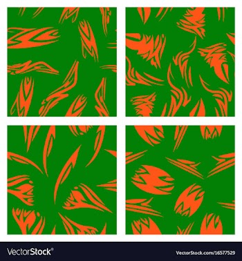 Assembly of patterns in striped style vector image