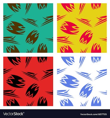 Assembly of patterns in striped style vector image
