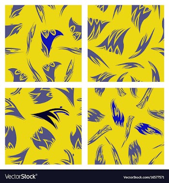 Assembly of patterns in striped style vector image