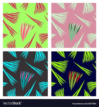 Assembly of patterns in striped style vector image