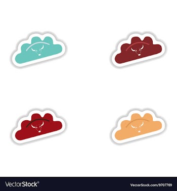 Assembly paper sticker of dumplings with beef vector image